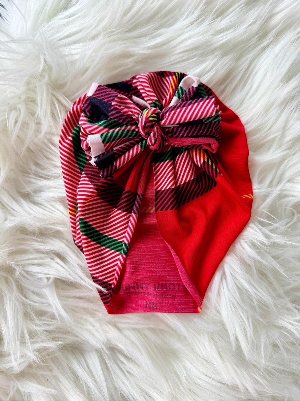 Bunny Knots Ritzy Holiday Plaid Classic Headwrap